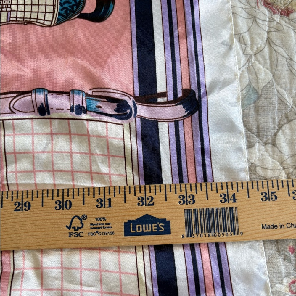 Like New Equestrian Print Scarf in Pink and Cream - Picture 4 of 4
